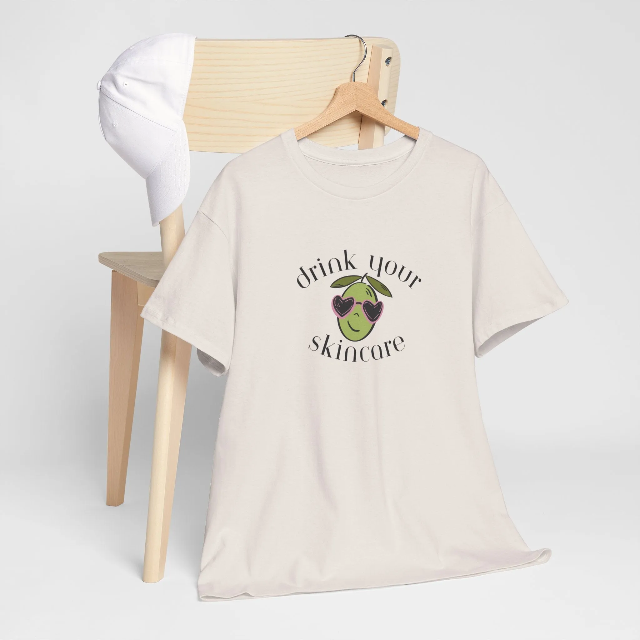 Drink your skincare / olive trees / olive sunglasses cartoon / Unisex Heavy Cotton Tee