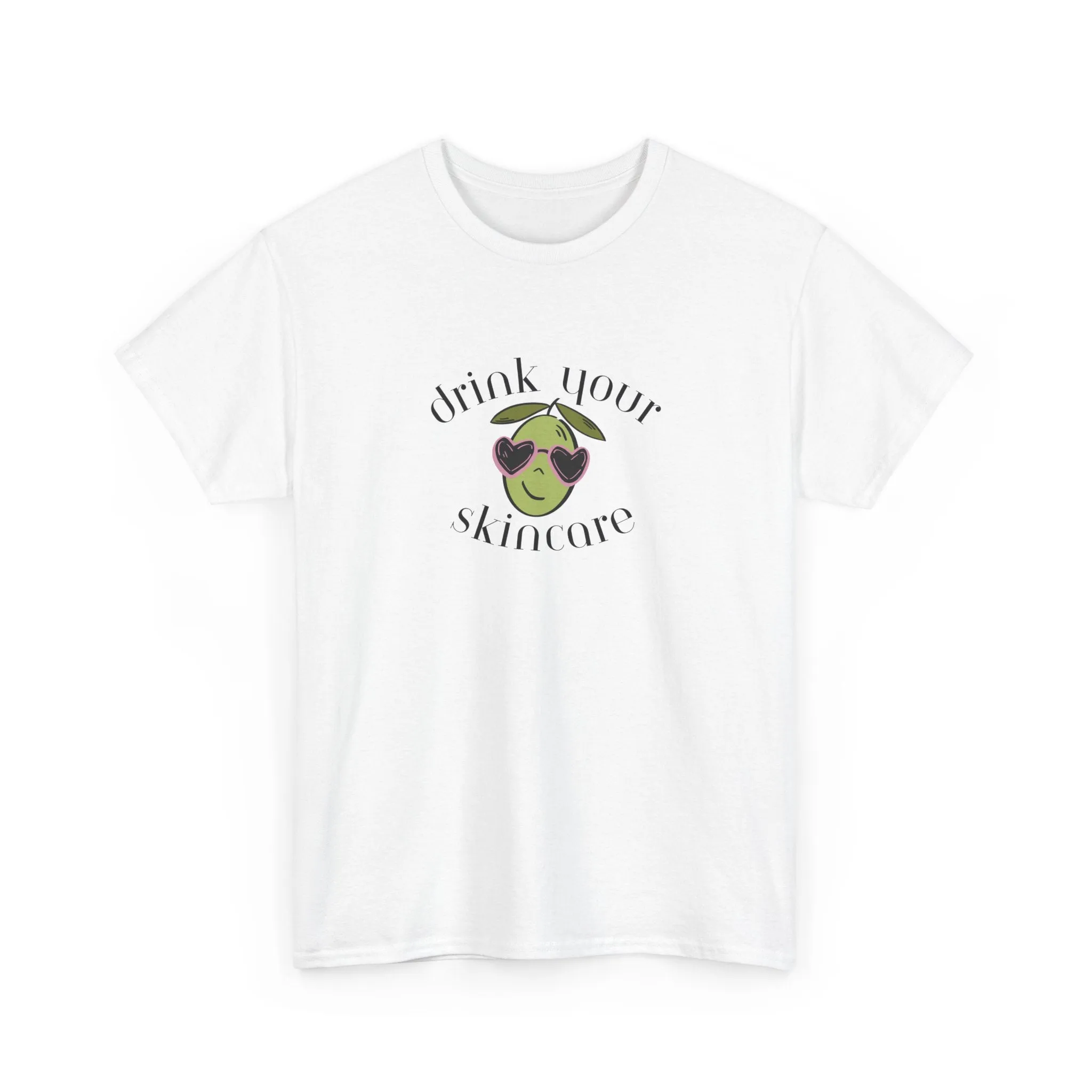 Drink your skincare / olive trees / olive sunglasses cartoon / Unisex Heavy Cotton Tee