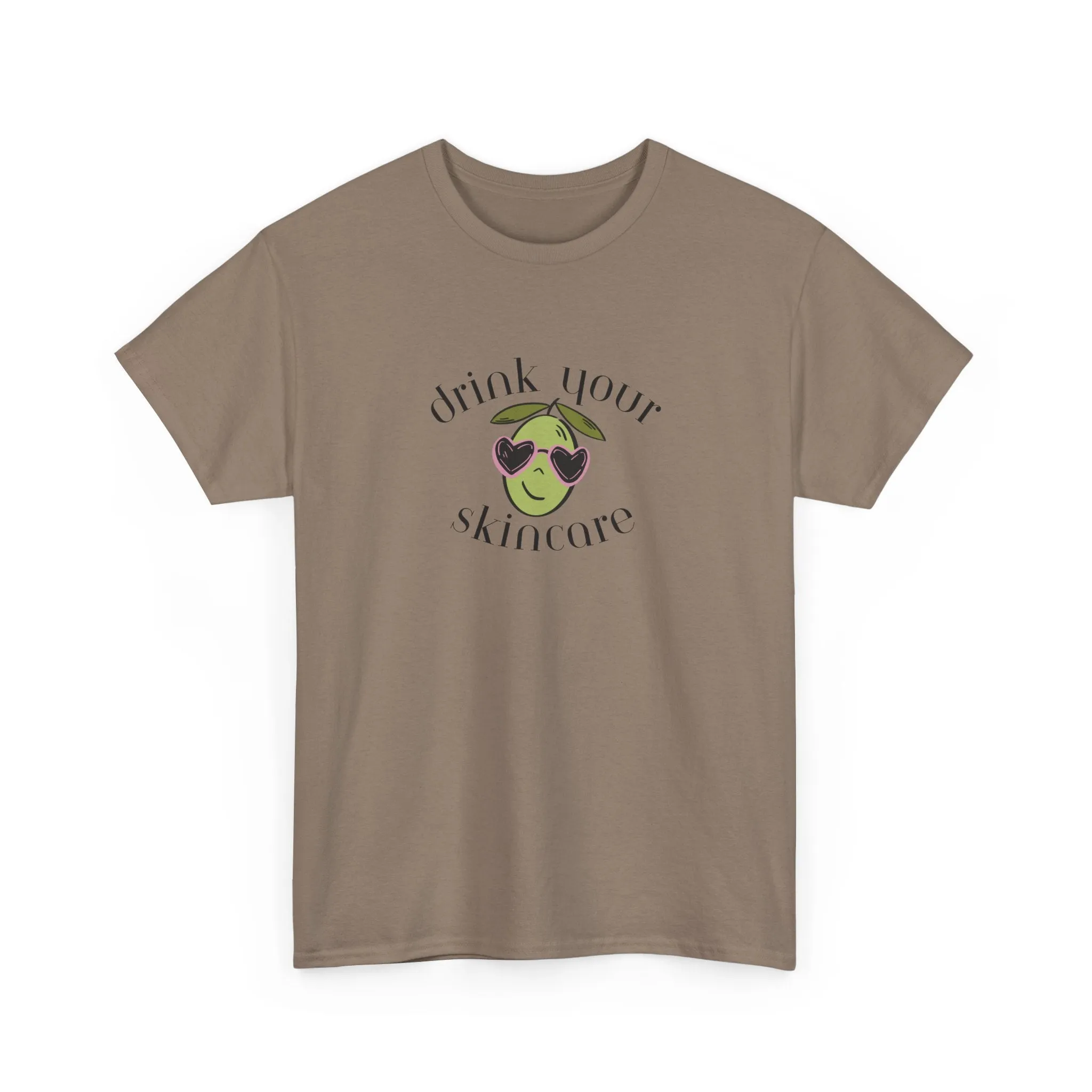 Drink your skincare / olive trees / olive sunglasses cartoon / Unisex Heavy Cotton Tee