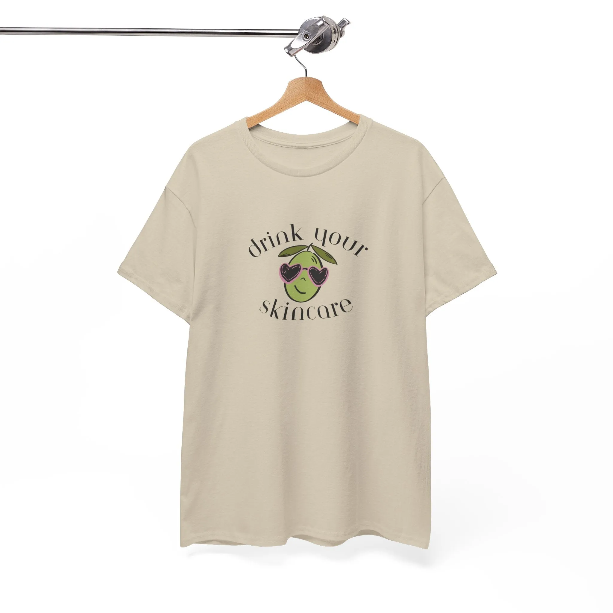 Drink your skincare / olive trees / olive sunglasses cartoon / Unisex Heavy Cotton Tee