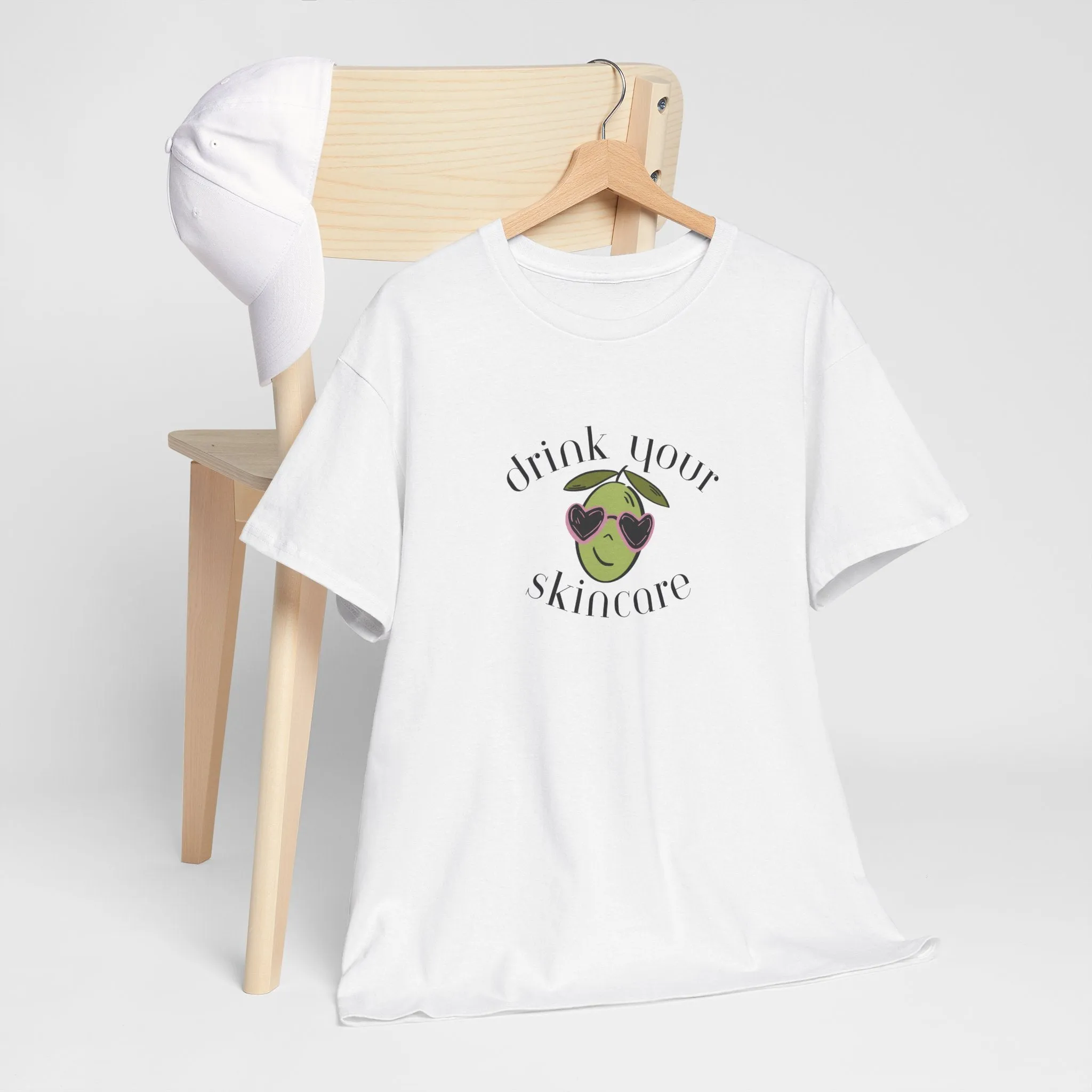 Drink your skincare / olive trees / olive sunglasses cartoon / Unisex Heavy Cotton Tee