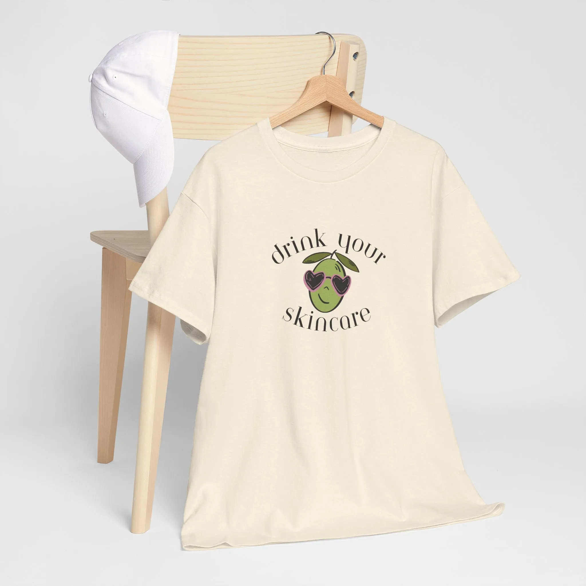 Drink your skincare / olive trees / olive sunglasses cartoon / Unisex Heavy Cotton Tee