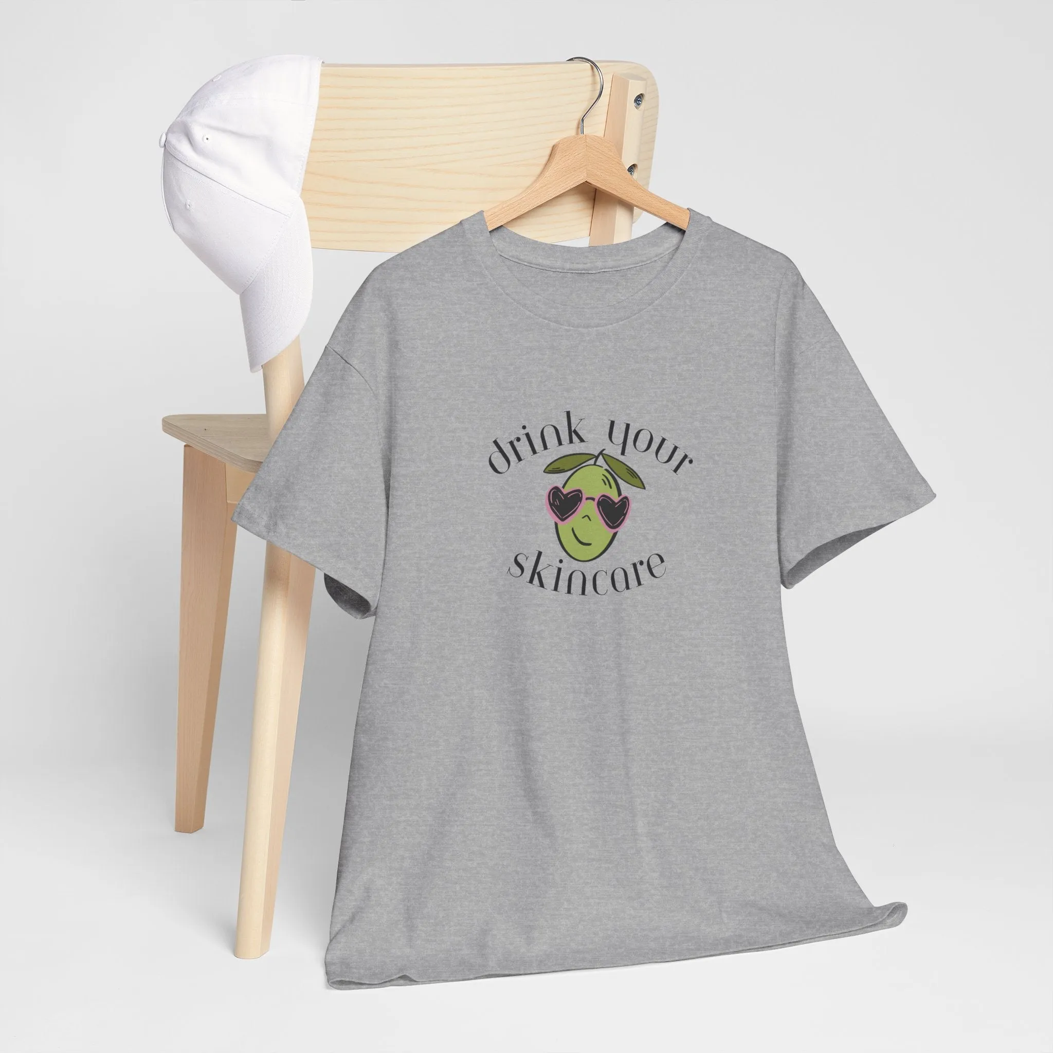 Drink your skincare / olive trees / olive sunglasses cartoon / Unisex Heavy Cotton Tee