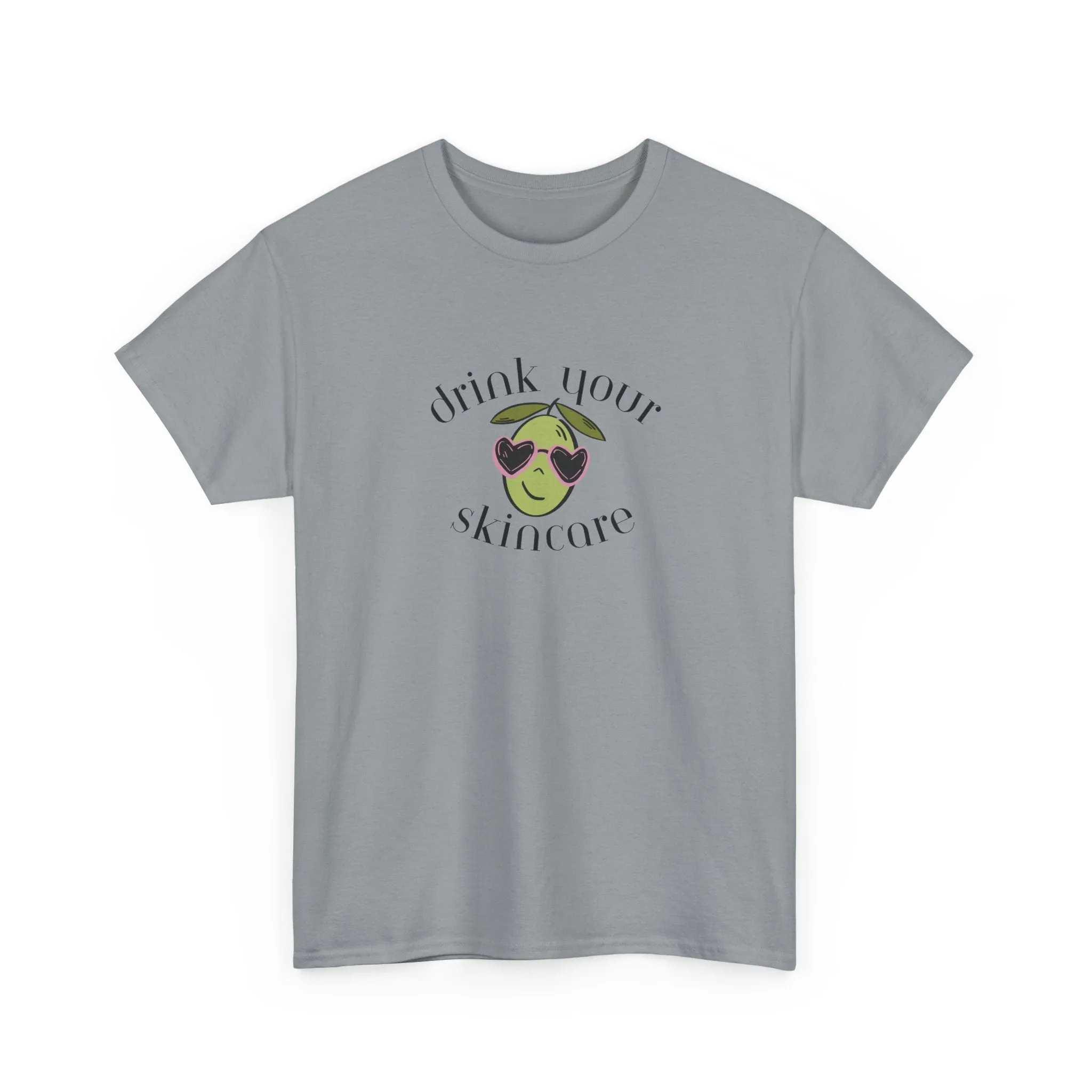 Drink your skincare / olive trees / olive sunglasses cartoon / Unisex Heavy Cotton Tee
