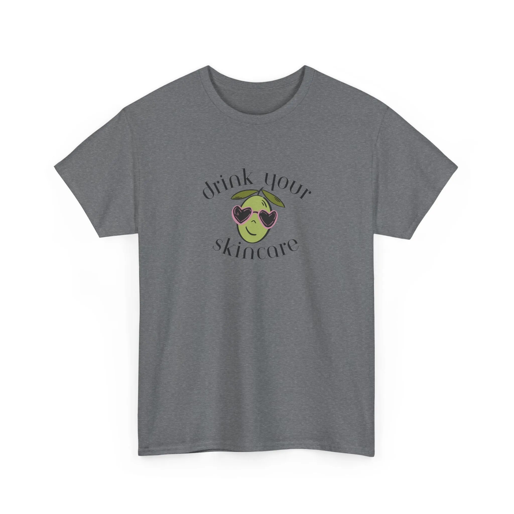 Drink your skincare / olive trees / olive sunglasses cartoon / Unisex Heavy Cotton Tee