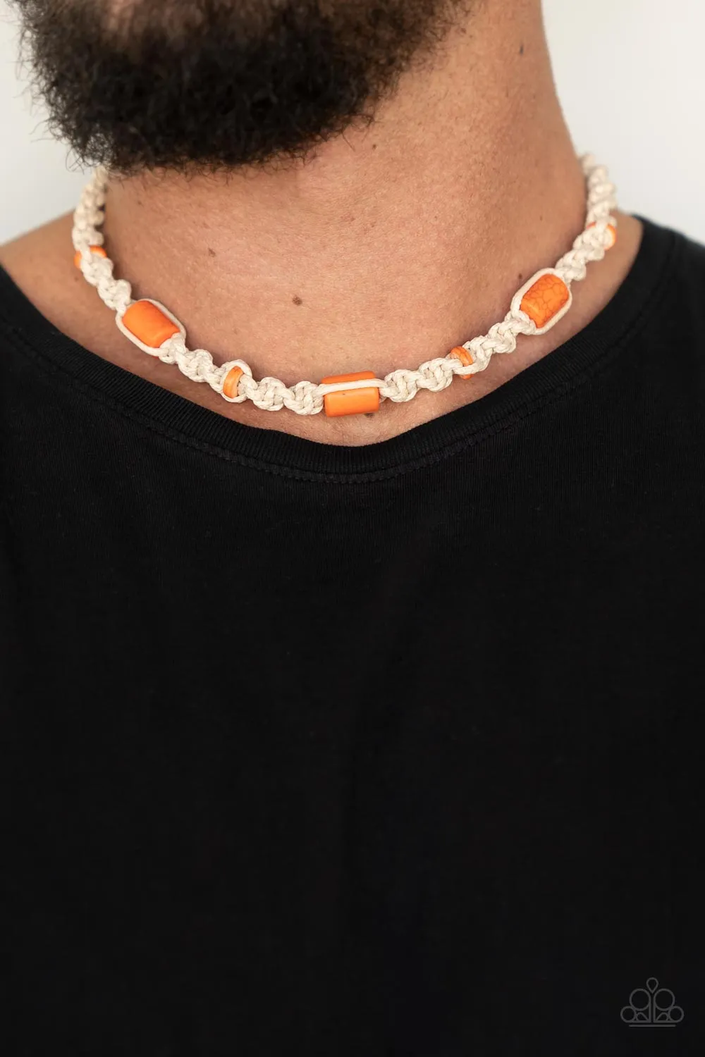 Explorer Exclusive - Orange Mens Necklace  - Paparazzi Accessories