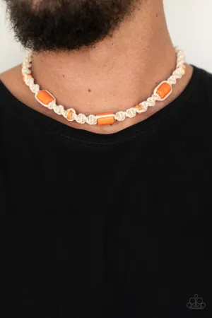 Explorer Exclusive - Orange Mens Necklace  - Paparazzi Accessories