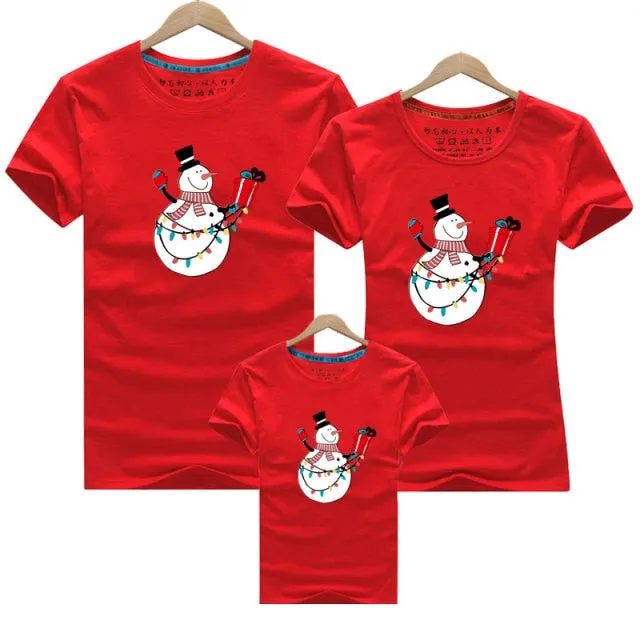 Family Clothing 2021 Christmas Snowman Print Family Matching Outfits