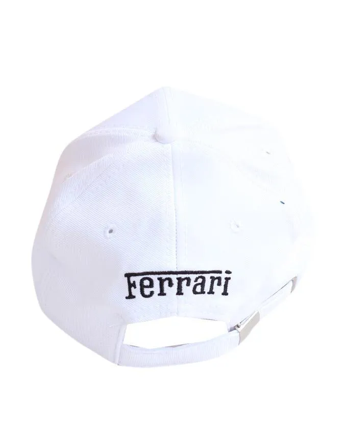 Ferrari White Quilt Stitch Hat Cap 1 w/Logo on Front & Back