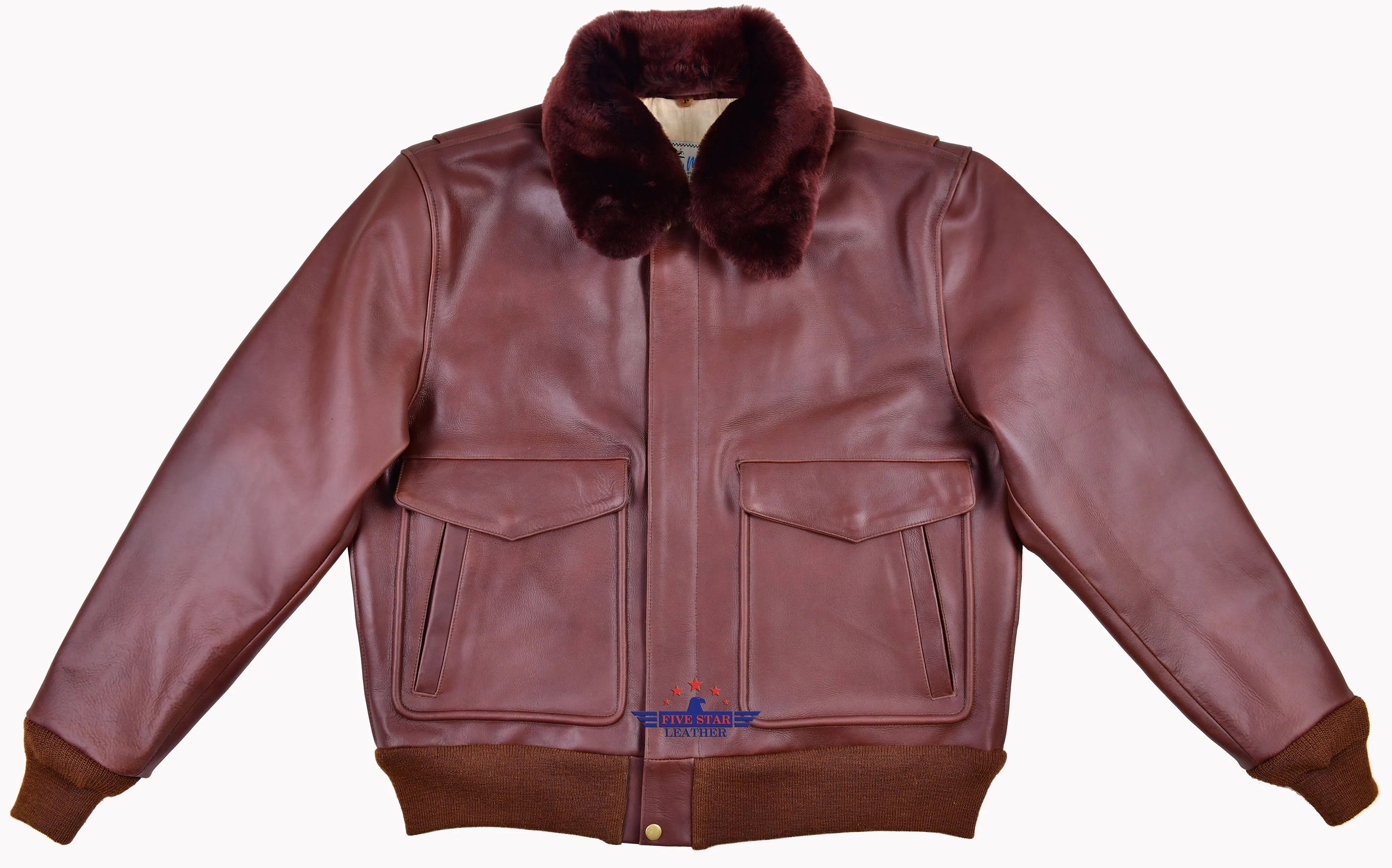 Fivestar Leather Men's Type A2 G-1 US Fashion Leather Flight Bomber Jacket