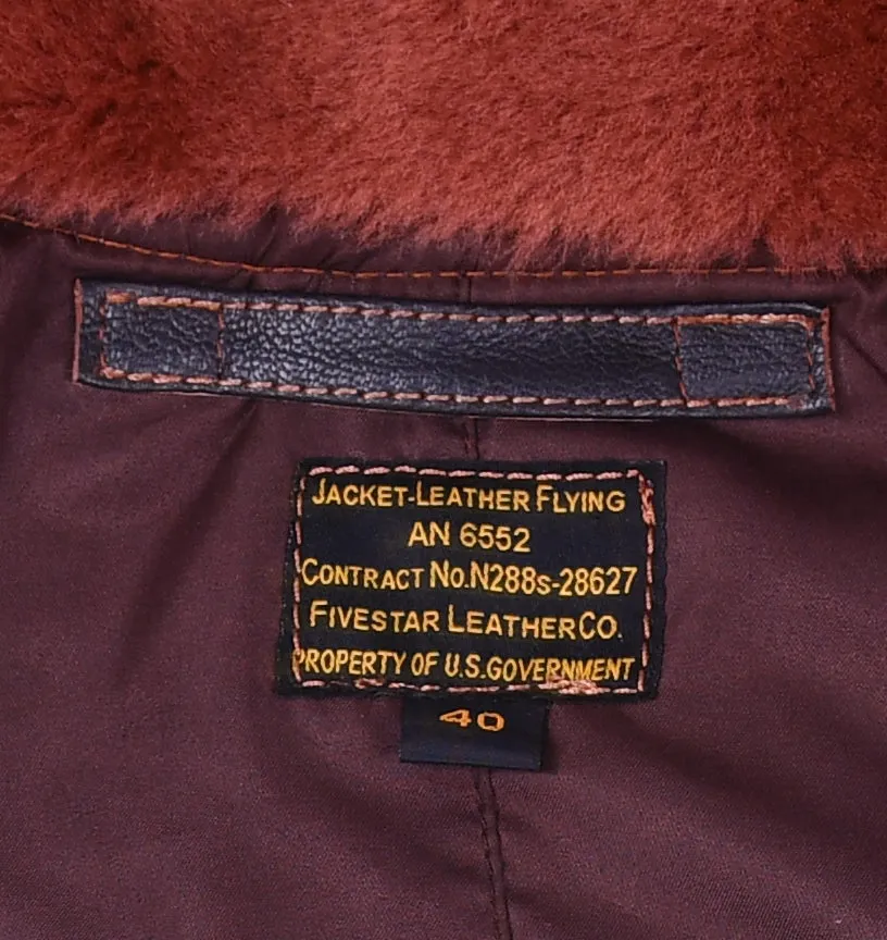 FiveStar Leather Repro Men’s Flight Aviator WW2 AN-6552 Leather Jacket