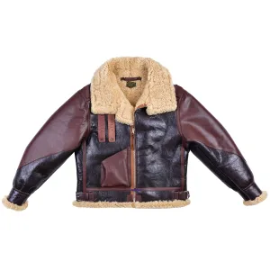 FiveStar leather Repro USAAF Type B-3 Bomber Aviator Pilot Seal Brown Sheep Leather Flight Jacket