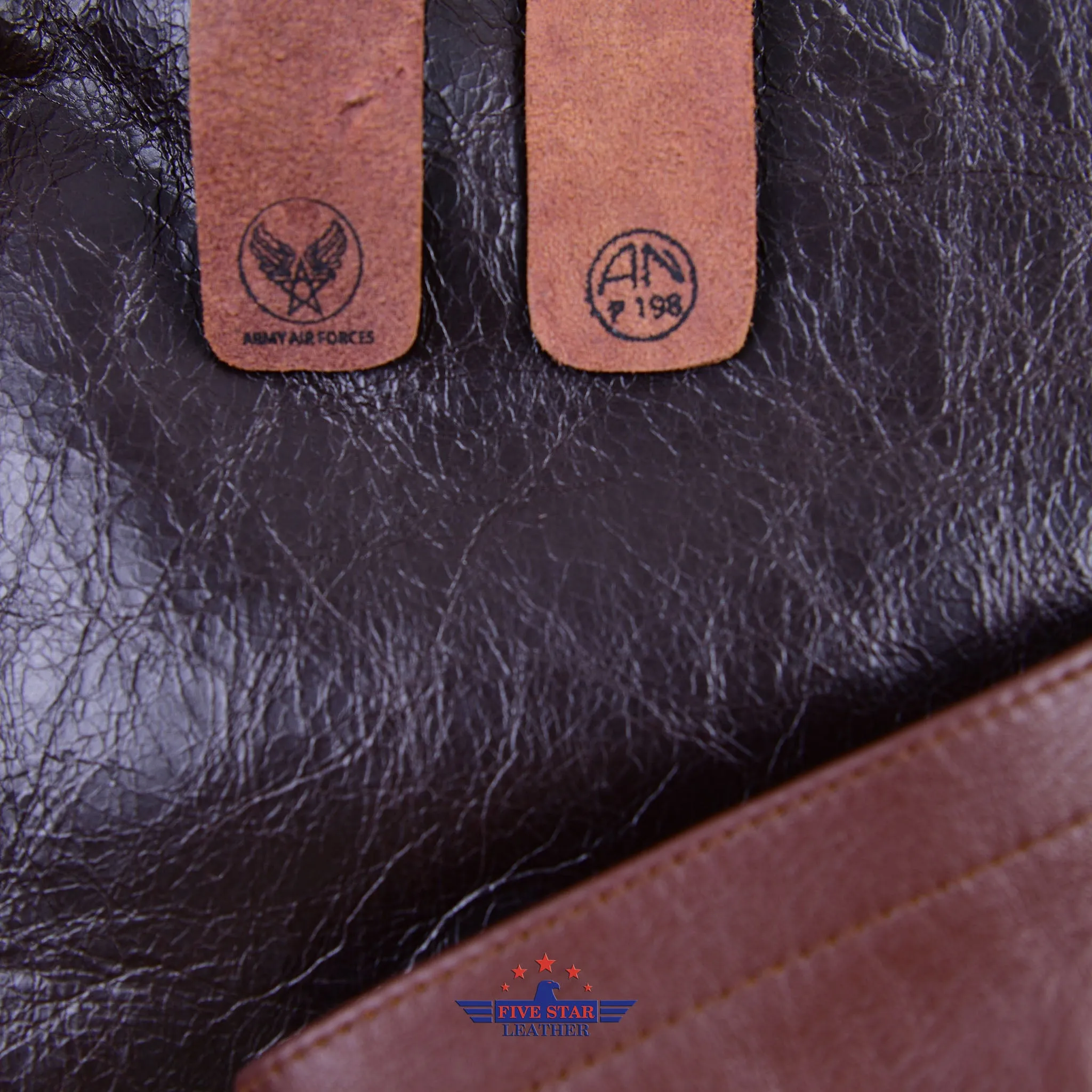 FiveStar leather Repro USAAF Type B-3 Bomber Aviator Pilot Seal Brown Sheep Leather Flight Jacket