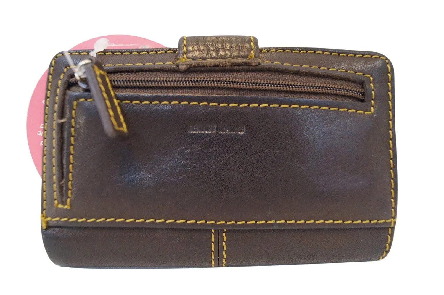FOSSIL  Dark Brown Leather Grape Applique Trifold Wallet