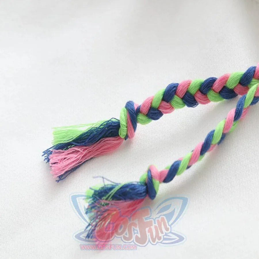 Fox with A grass Embroidery Braid Tie Fox Ears Hoodie J40028