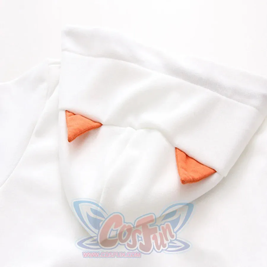 Fox with A grass Embroidery Braid Tie Fox Ears Hoodie J40028