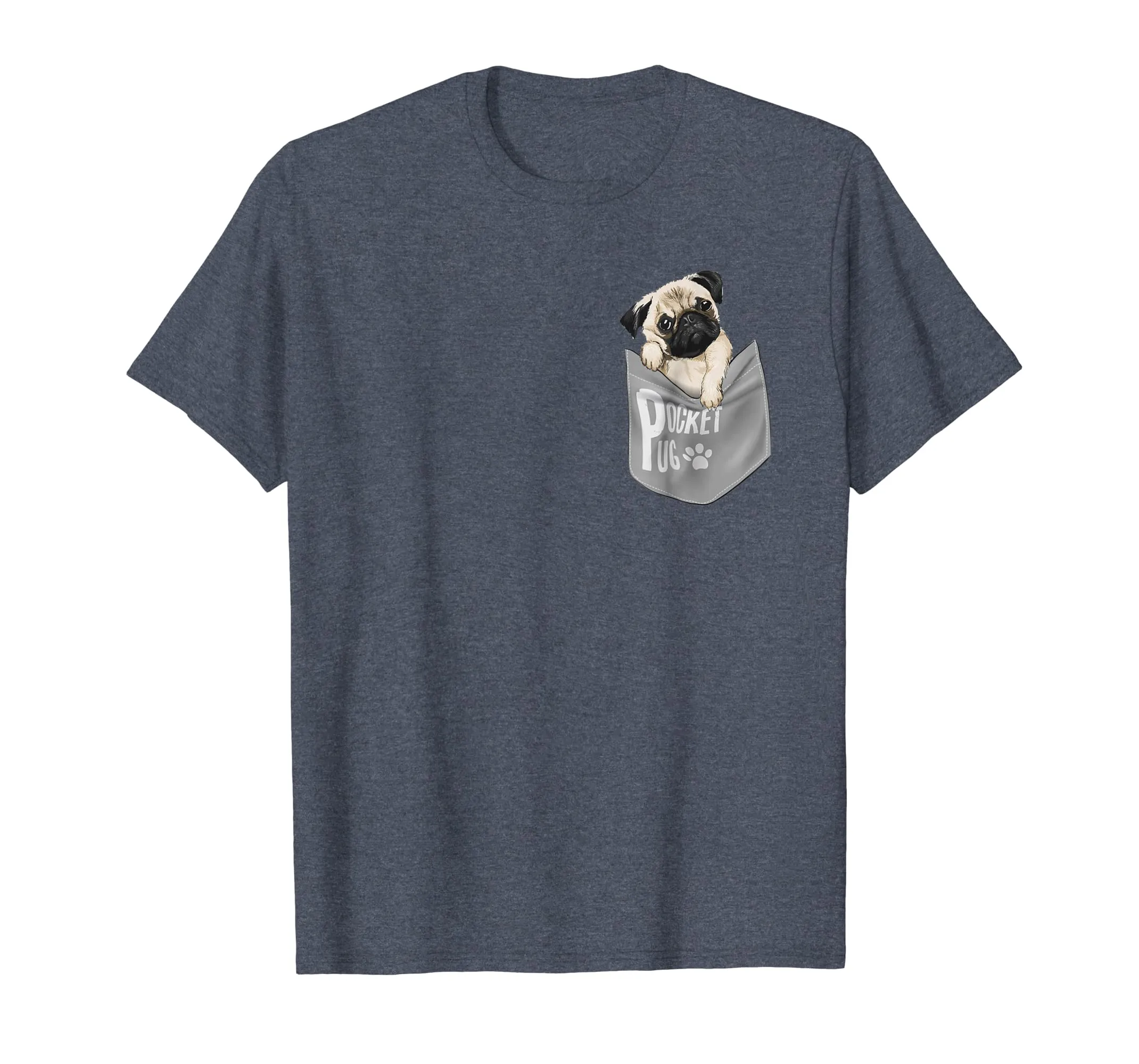 Funny Cute Pug Dog In Pocket T Shirt For Men Women Kids