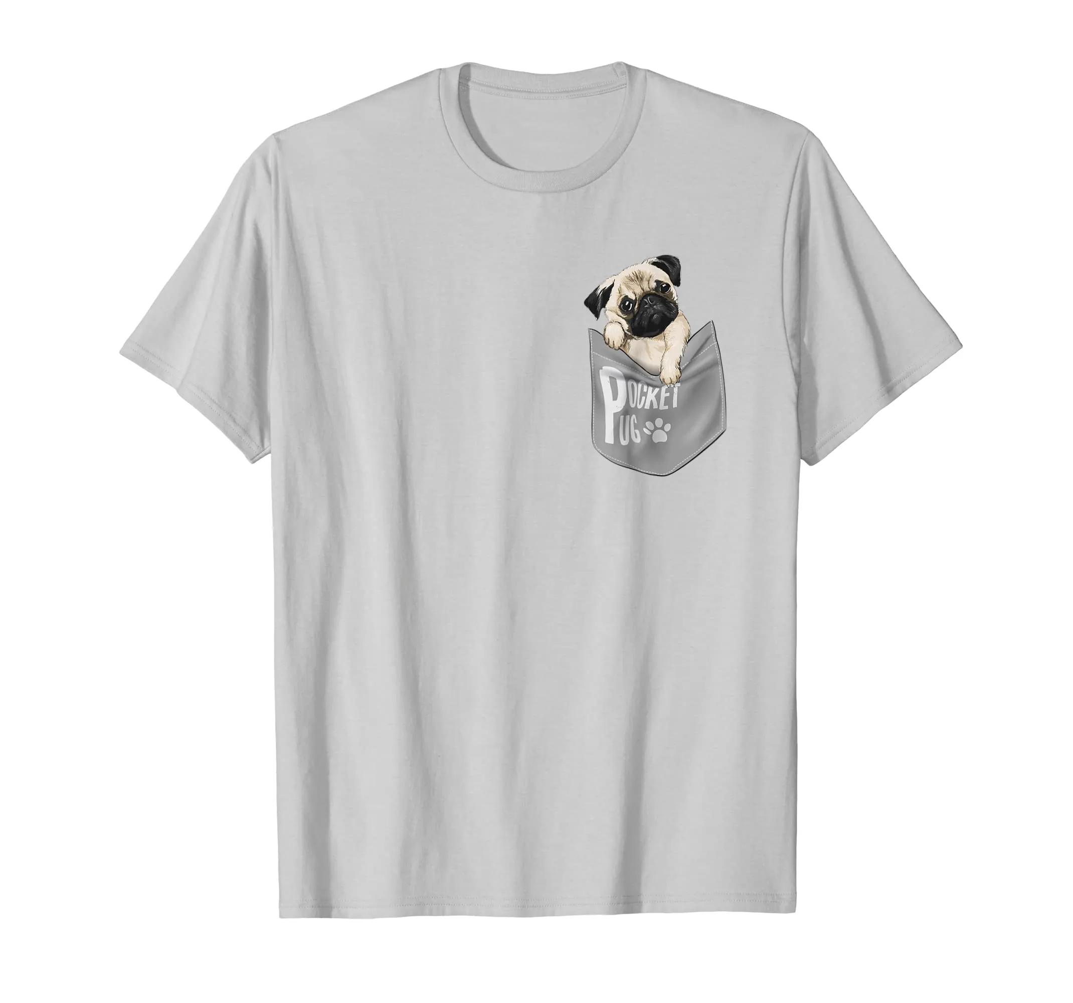 Funny Cute Pug Dog In Pocket T Shirt For Men Women Kids