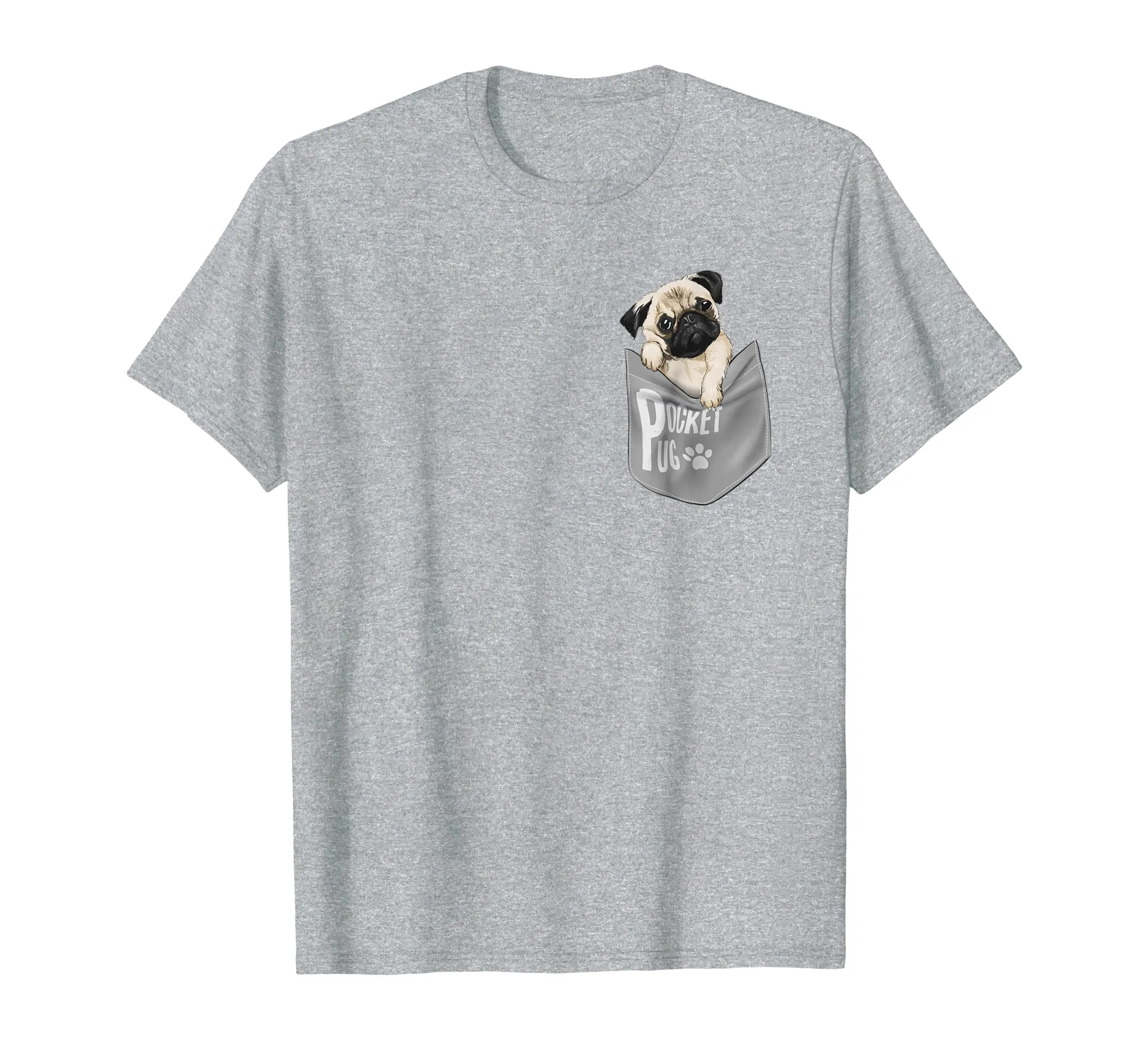 Funny Cute Pug Dog In Pocket T Shirt For Men Women Kids