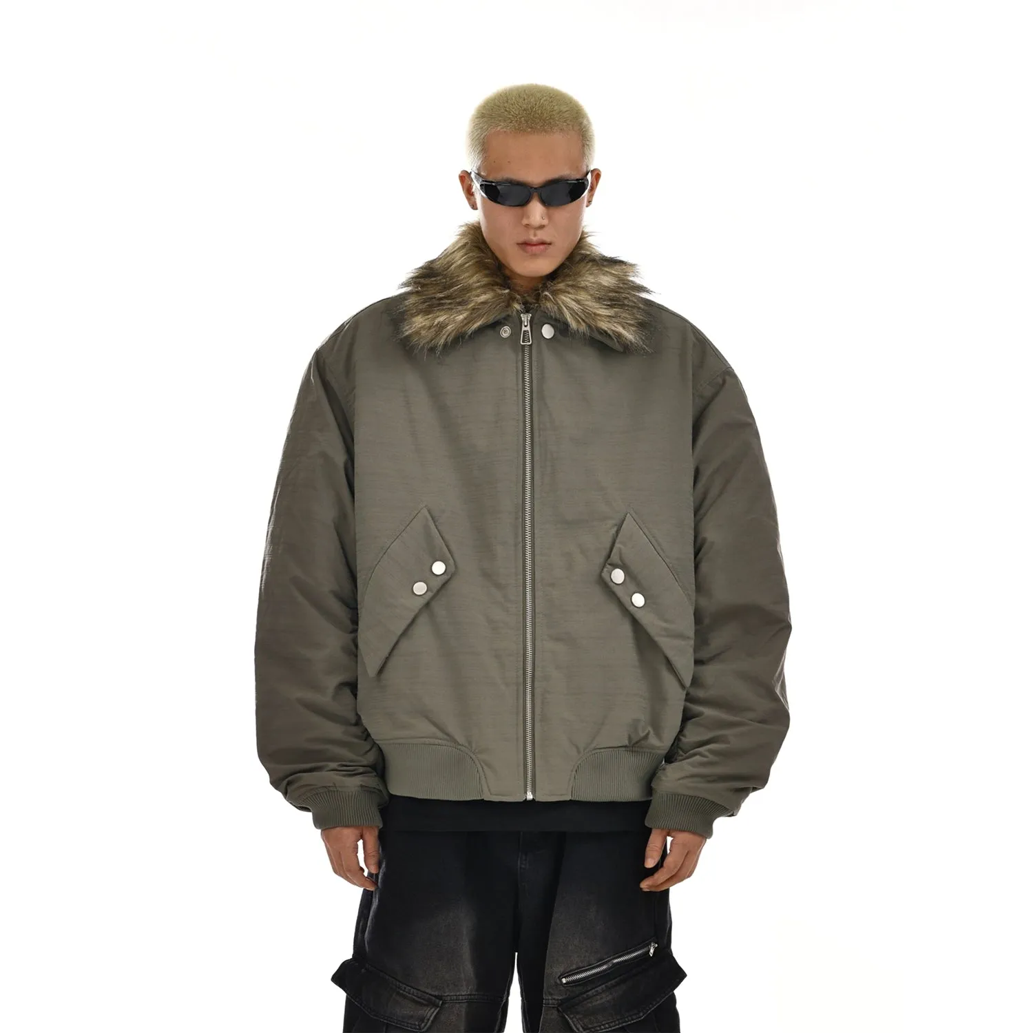 Fur Collar Insulated Winter Parka Jacket