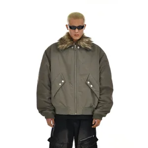 Fur Collar Insulated Winter Parka Jacket