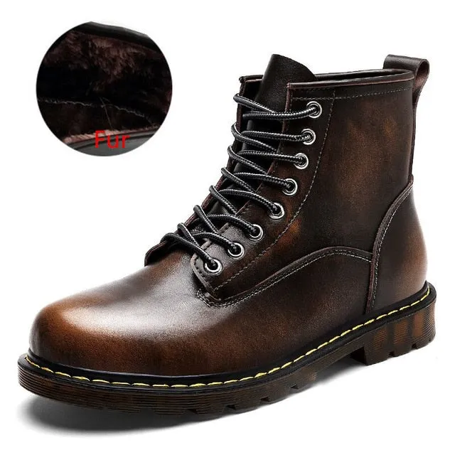 Genuine Leather Waterproof Ankle Boots
