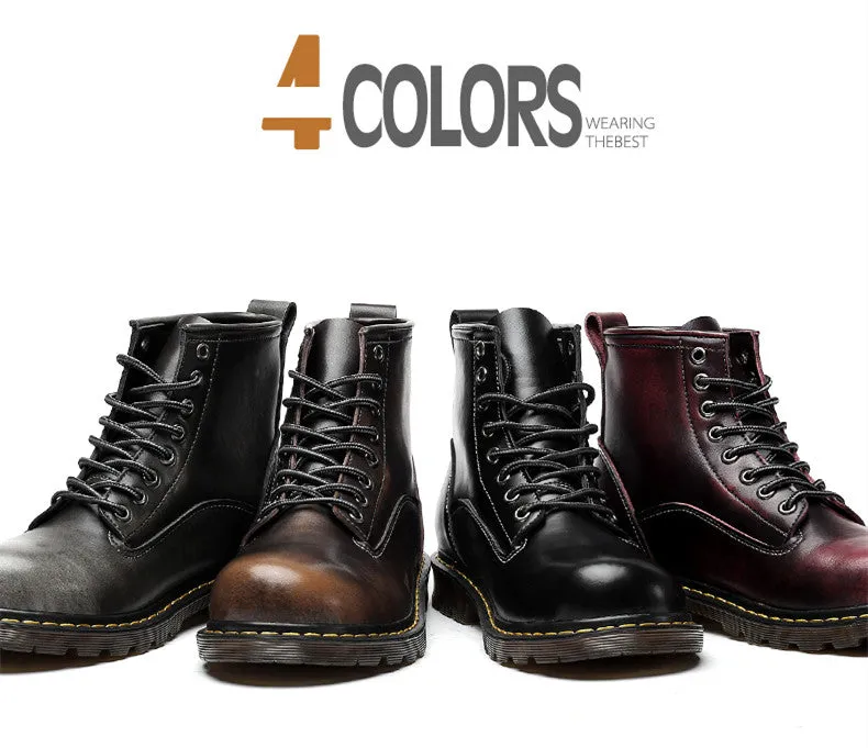 Genuine Leather Waterproof Ankle Boots
