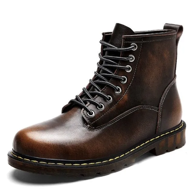 Genuine Leather Waterproof Ankle Boots