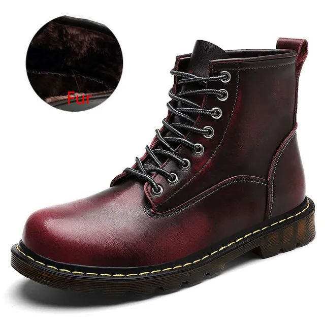 Genuine Leather Waterproof Ankle Boots