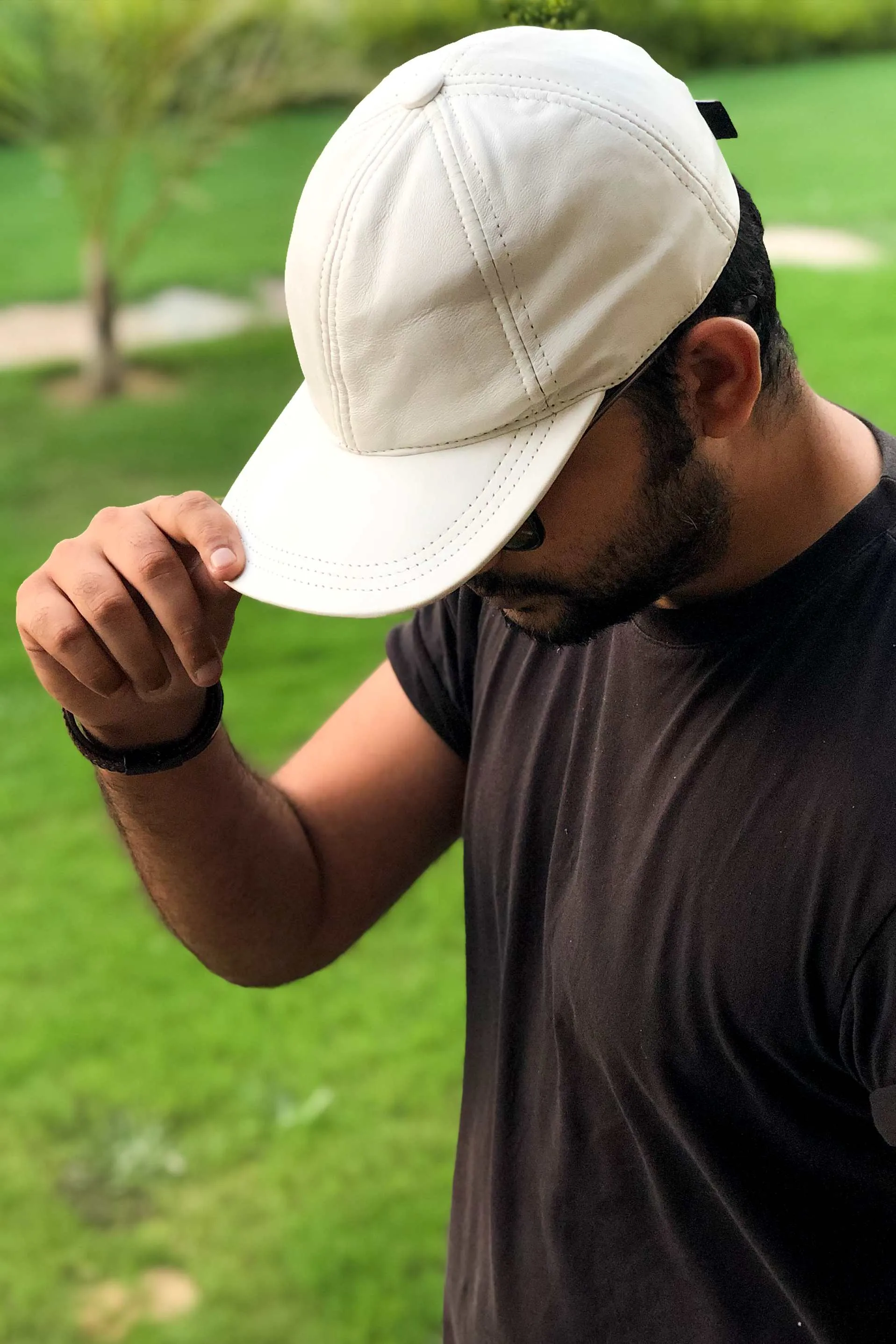 Genuine Sheep Leather Adjustable Baseball Cap // Unisex