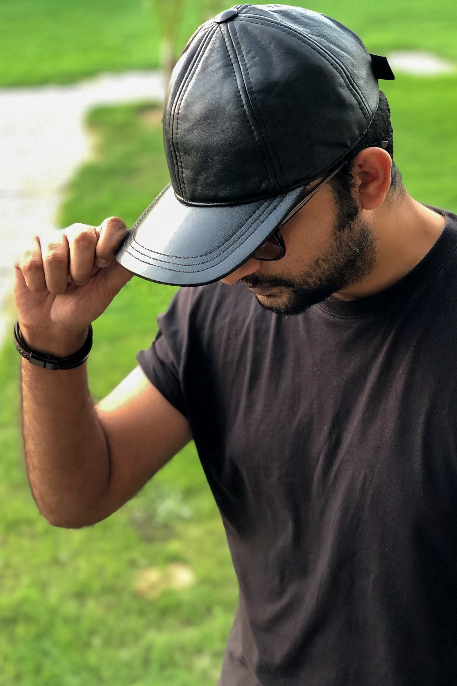 Genuine Sheep Leather Adjustable Baseball Cap // Unisex
