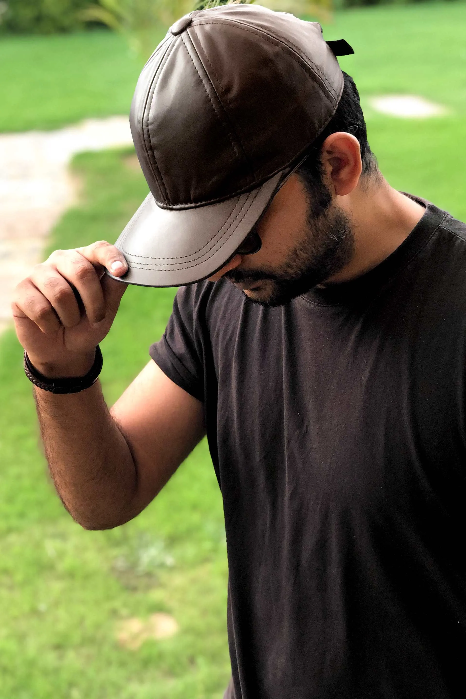 Genuine Sheep Leather Adjustable Baseball Cap // Unisex