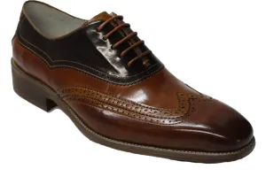 Giovanni Cyprus Tan & Chocolate Brown Wingtip Oxford