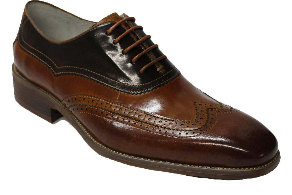 Giovanni Cyprus Tan & Chocolate Brown Wingtip Oxford