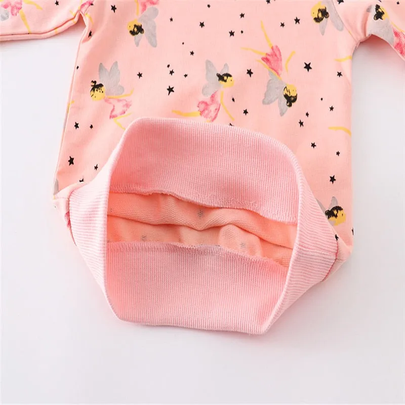 Girls Fairy Print Cotton Sweatshirt - Pink