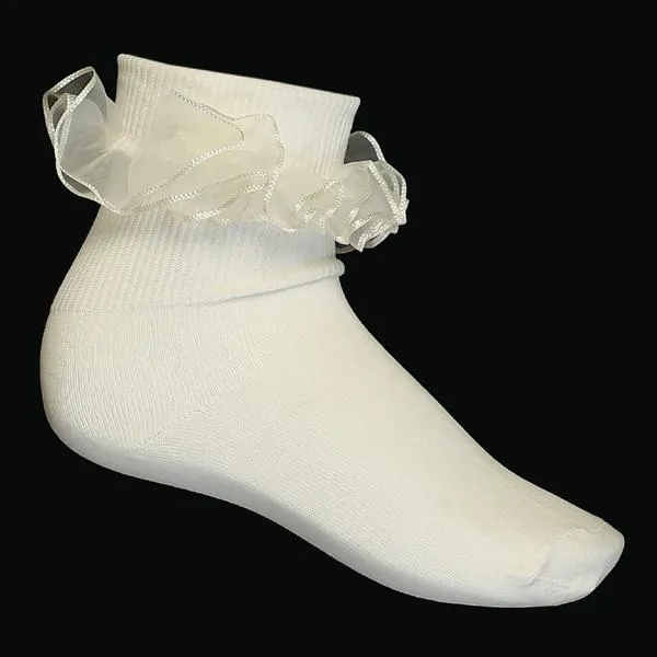 Girls Pageant Lace Tutu Ankle Sock - Lito S5