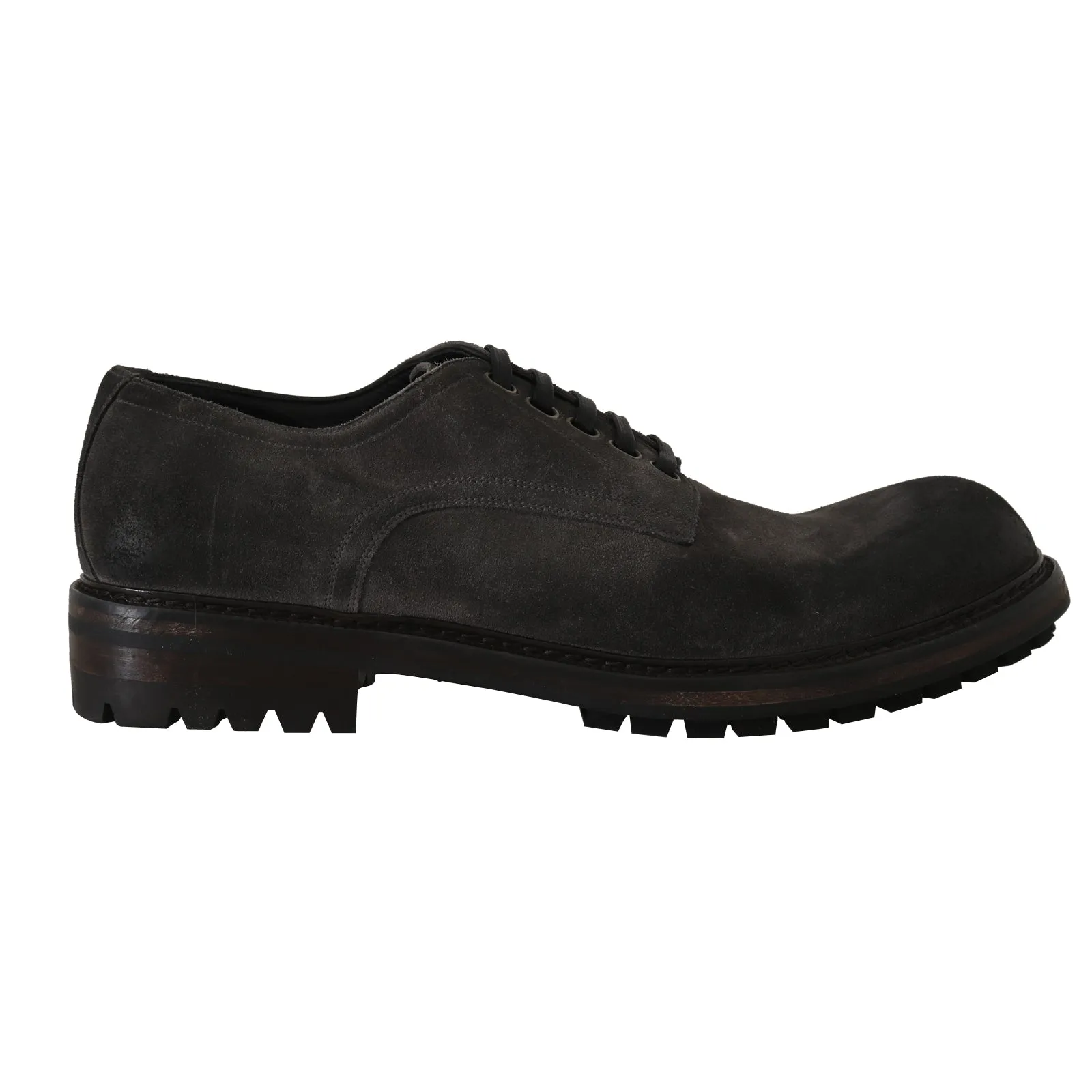 Gray Leather Laceups Derby Laceups Shoes