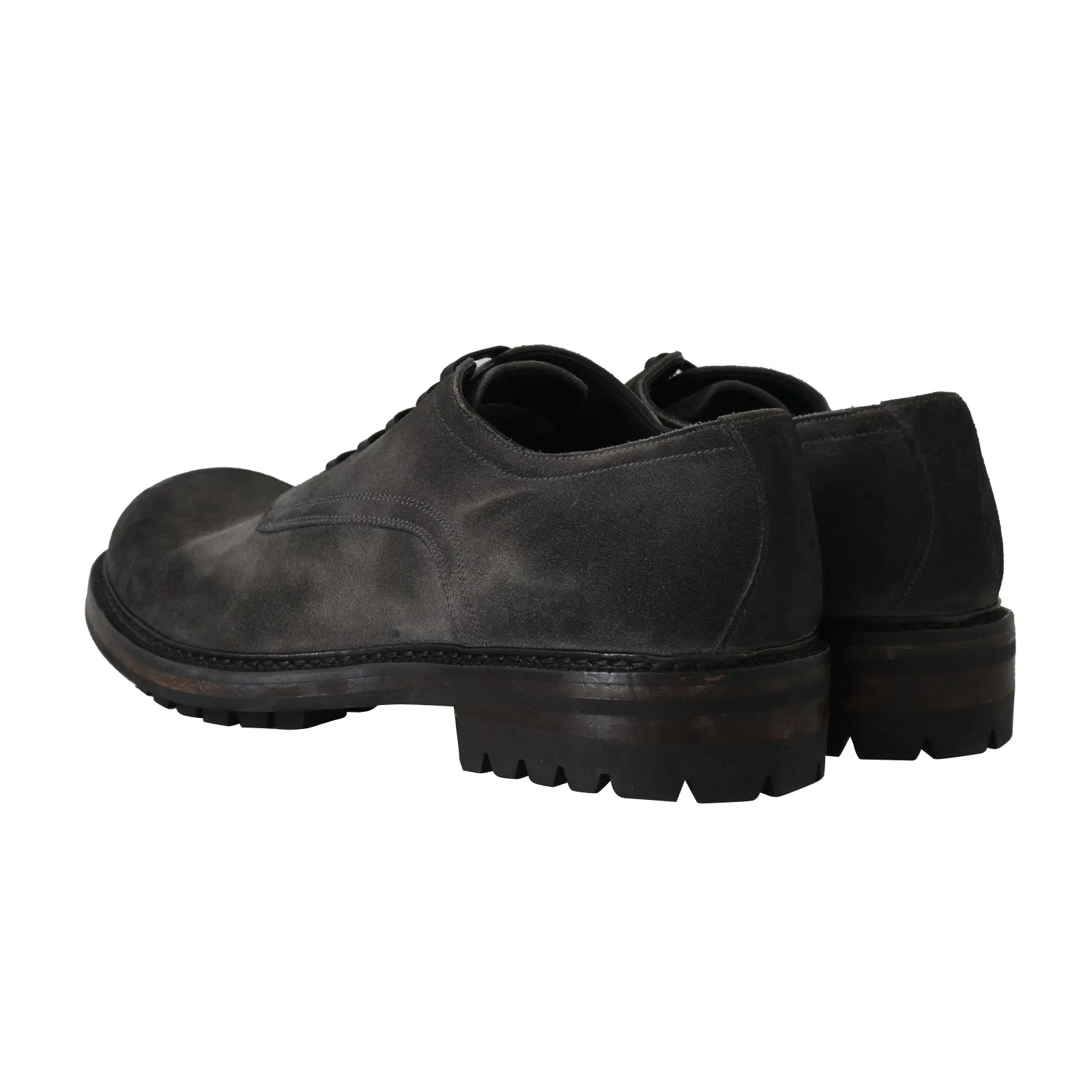 Gray Leather Laceups Derby Laceups Shoes