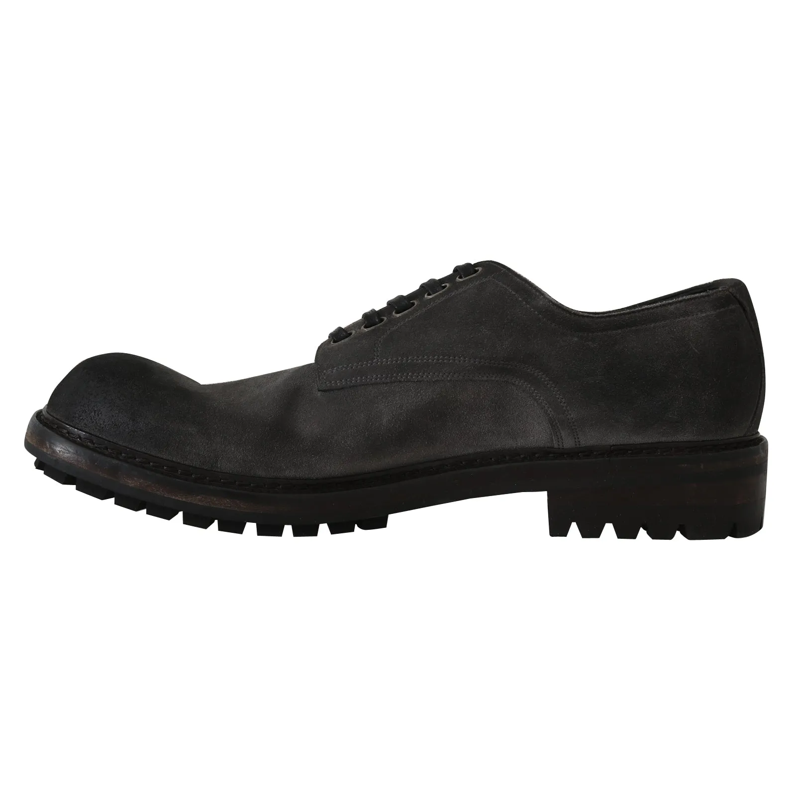Gray Leather Laceups Derby Laceups Shoes