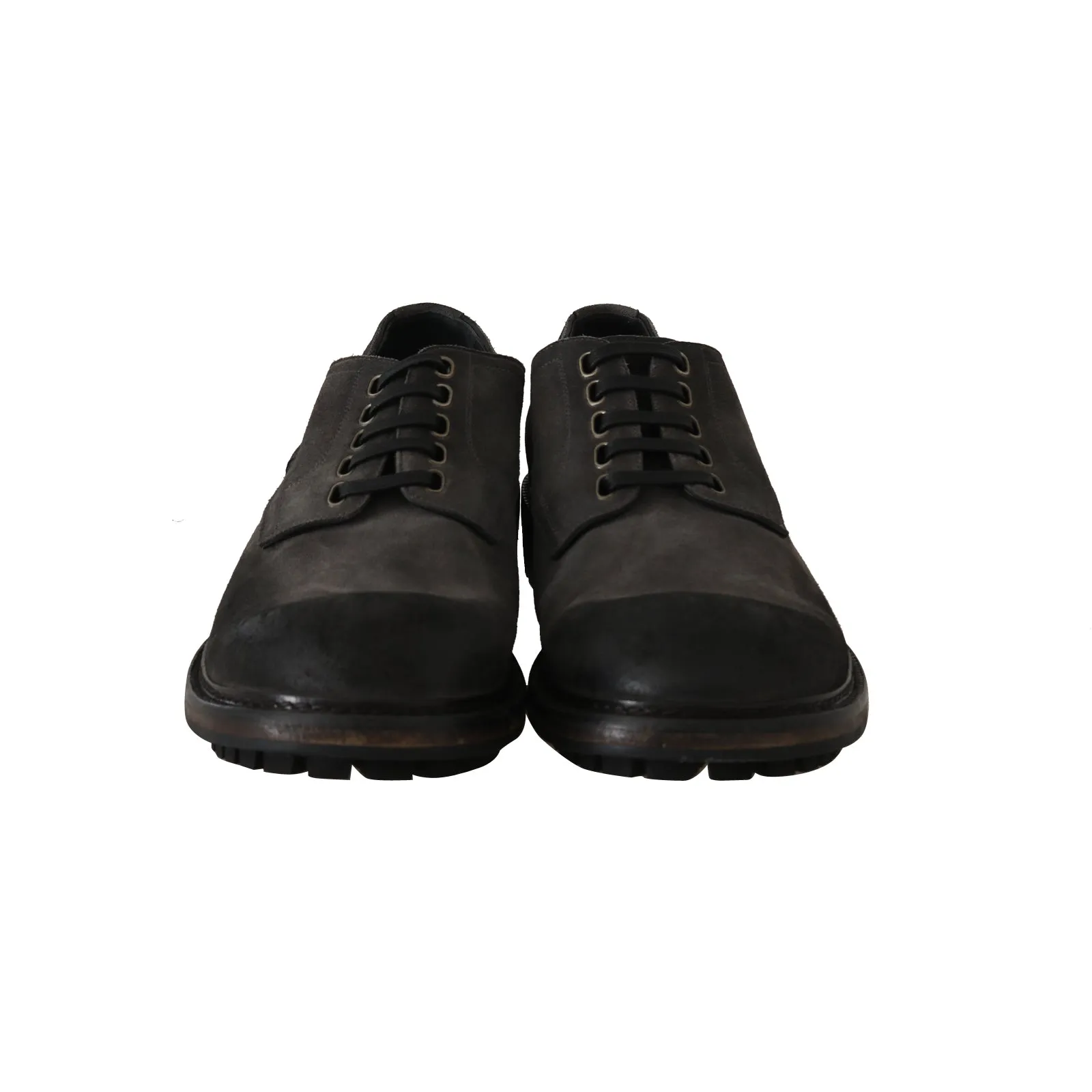 Gray Leather Laceups Derby Laceups Shoes