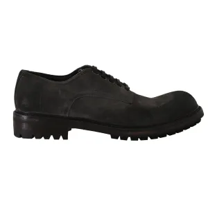 Gray Leather Laceups Derby Laceups Shoes