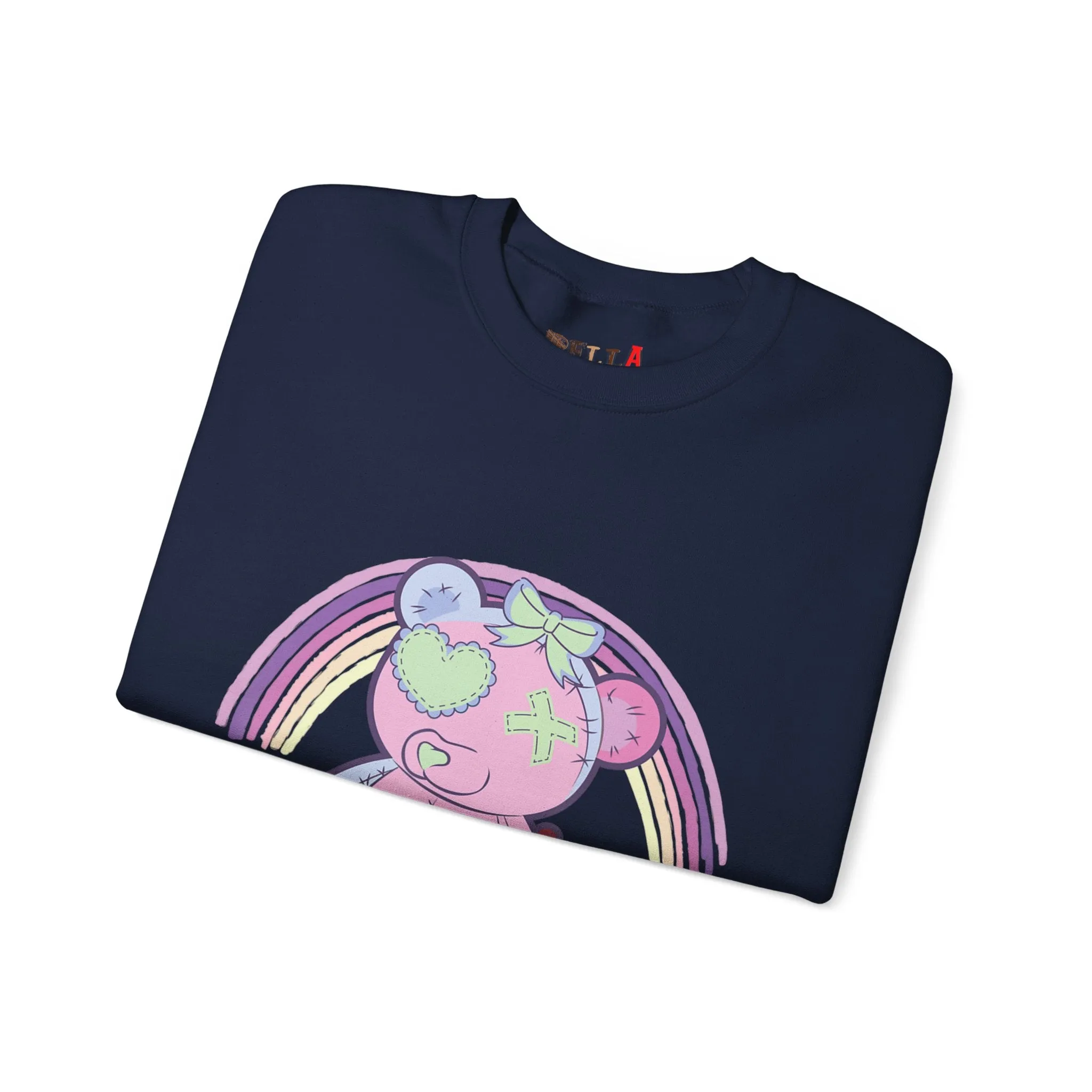 Green Heart Eye Teddy Bear Sweatshirt