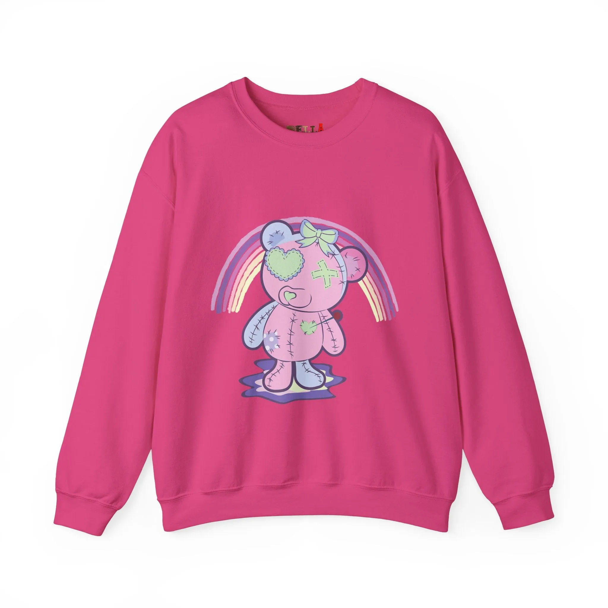 Green Heart Eye Teddy Bear Sweatshirt