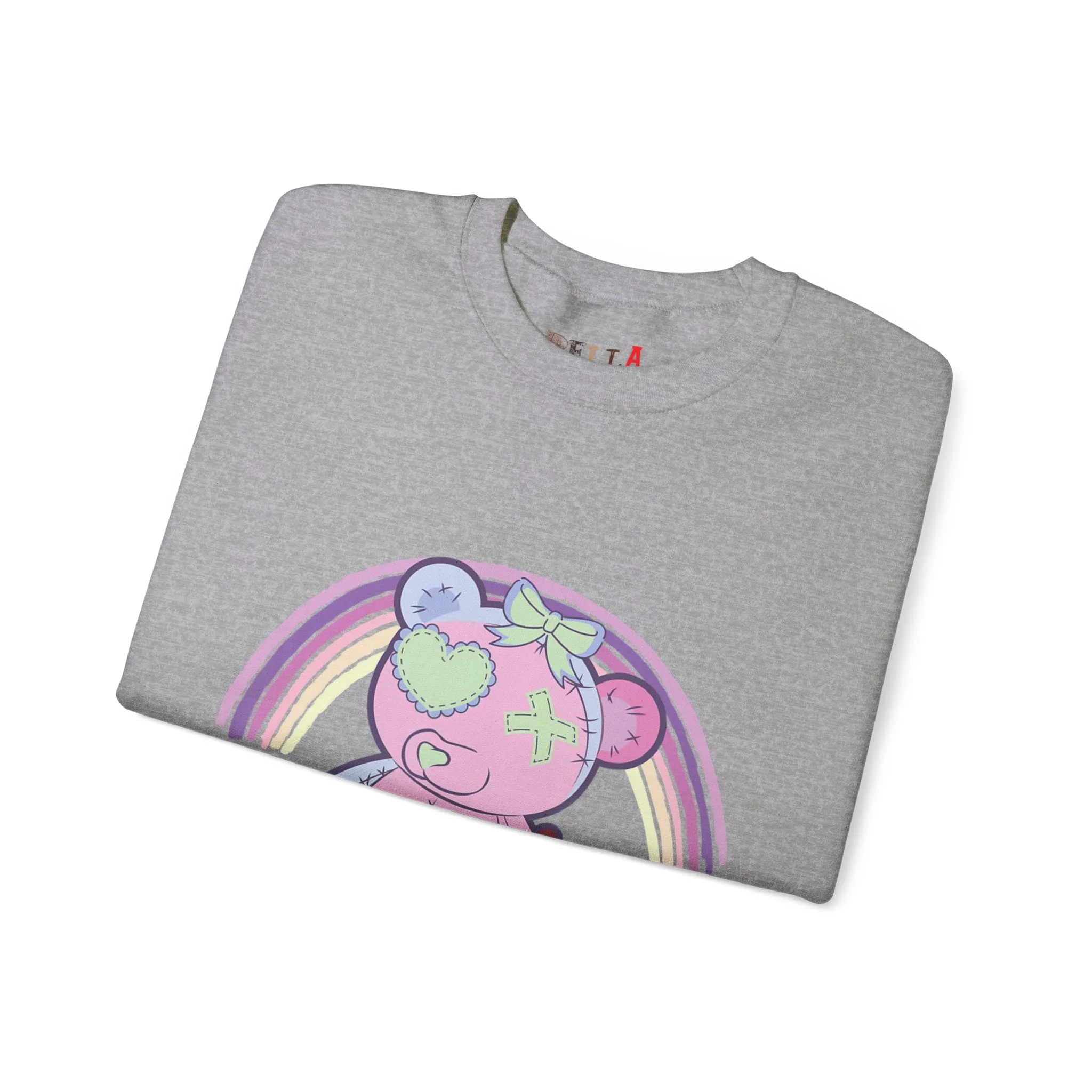 Green Heart Eye Teddy Bear Sweatshirt