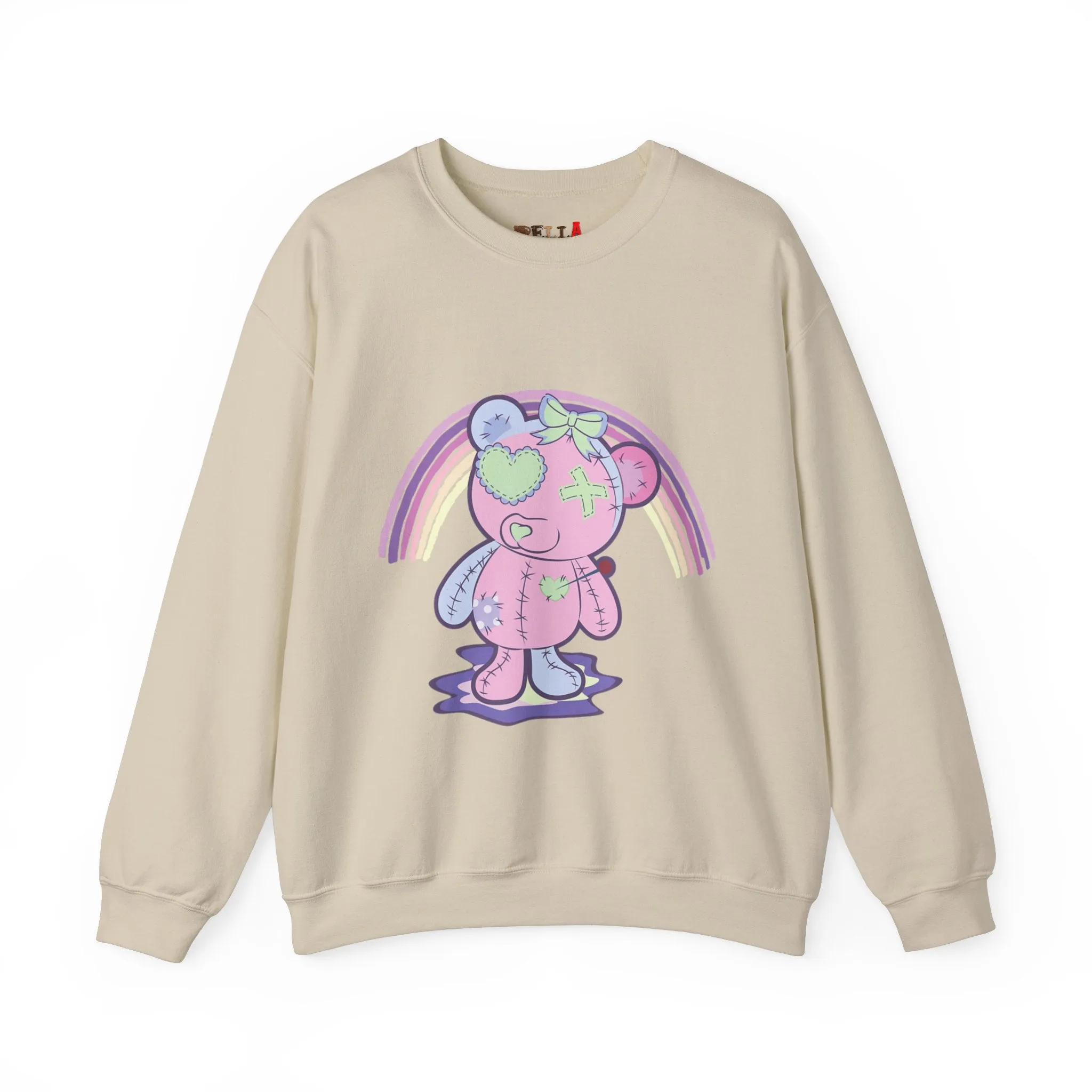 Green Heart Eye Teddy Bear Sweatshirt