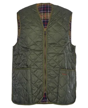 Green Quilted Zip Liner