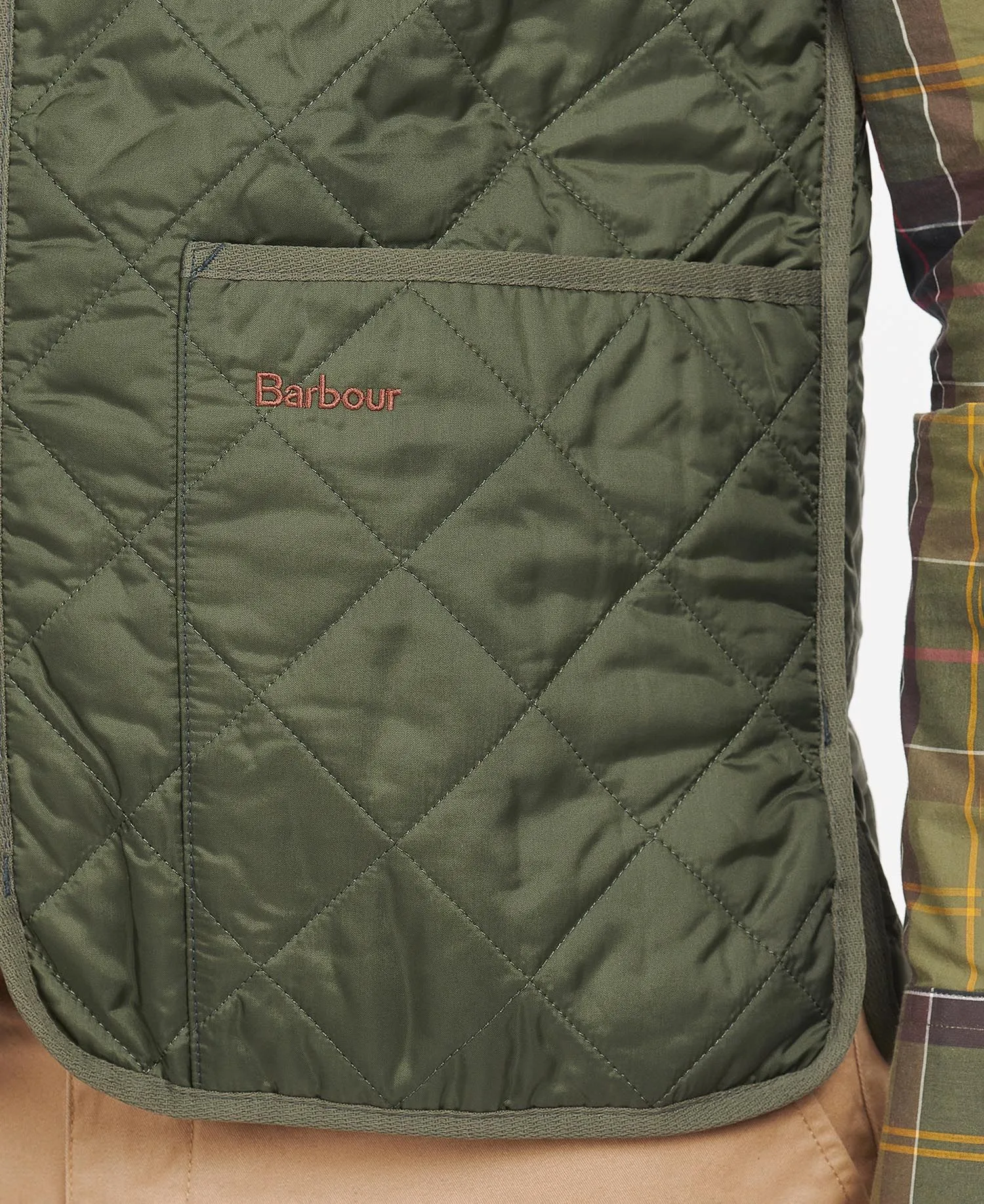 Green Quilted Zip Liner