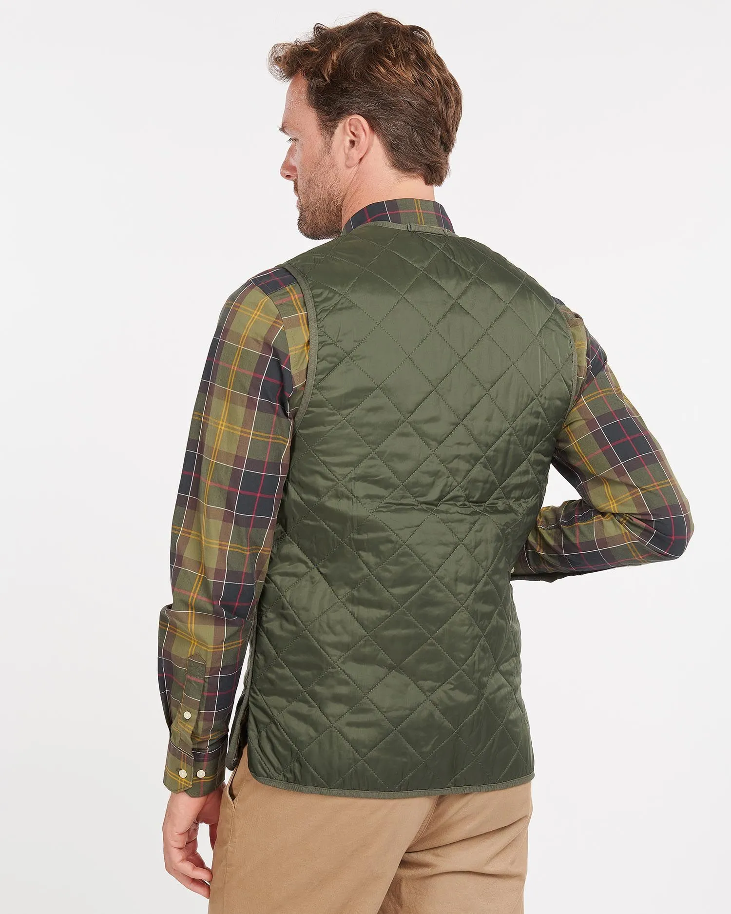 Green Quilted Zip Liner