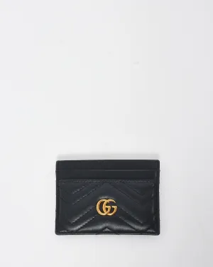 Gucci Black Leather GG Marmont Card Holder