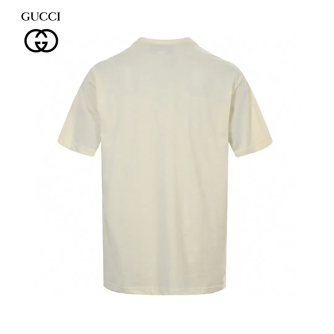 Gucci Cream T-Shirt with Heart Graphic